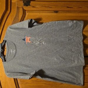 Women's SONOMA T-Shirt Gray Crewneck Patriotic American Flag Star Top XL NEW